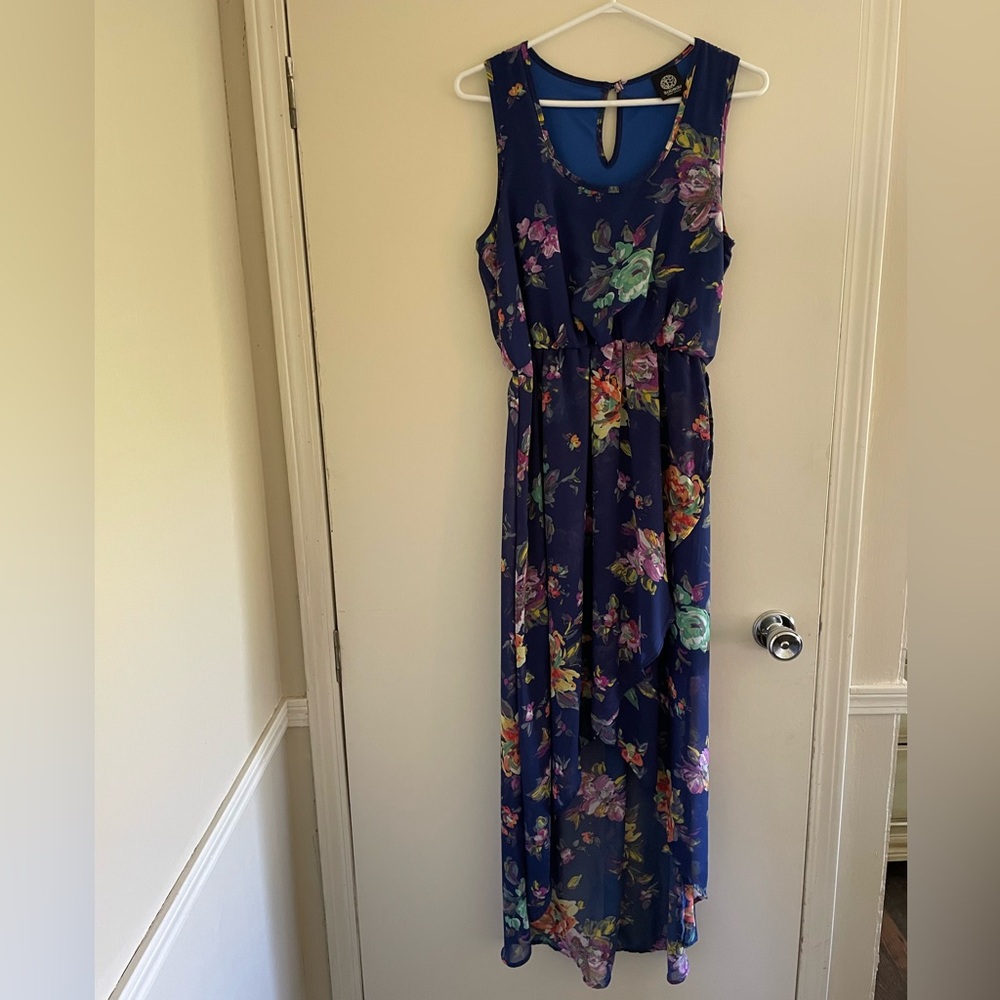 Bobeau Vibrant Blue Floral Dress